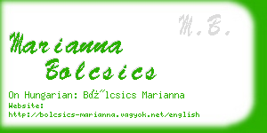 marianna bolcsics business card